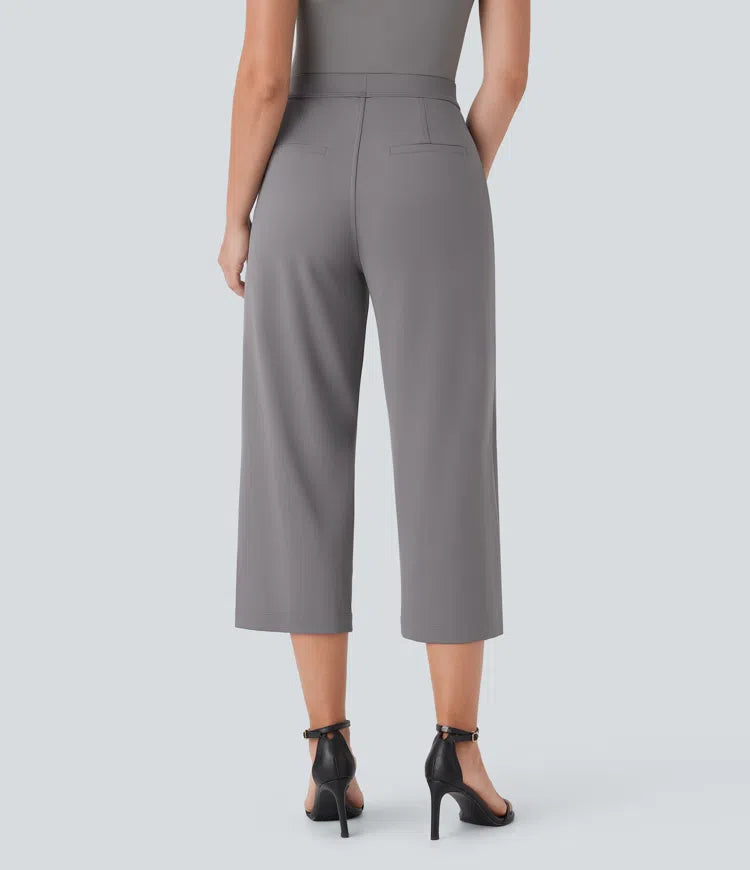 Halara Flex DayStretch High Waisted Side Pocket Straight Leg Capri Work Trousers