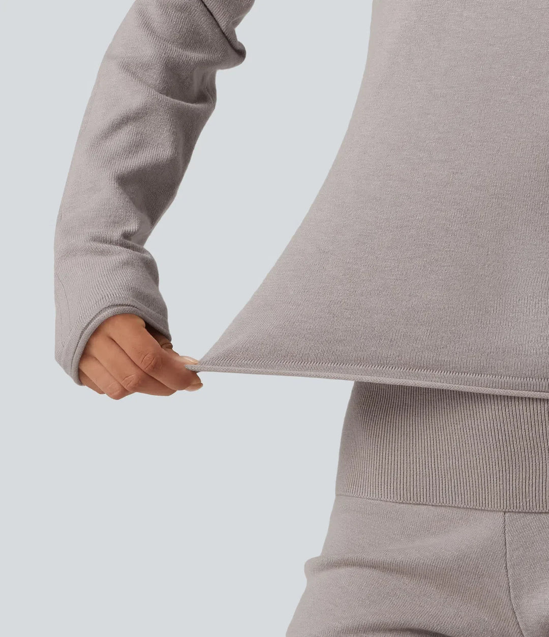 Hooded Long Sleeve Rolled Hem Lounge Jumper