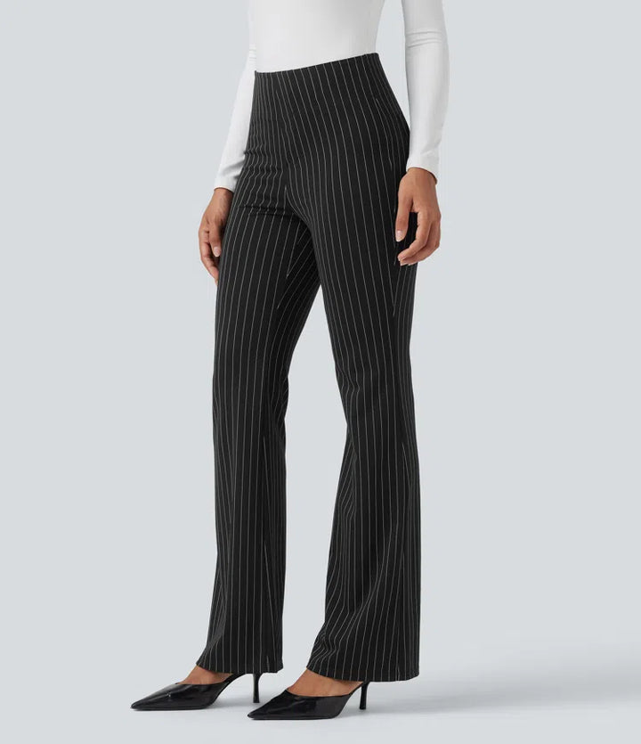 Halara Flex High Waisted Striped Work Flared Trousers with Pockets