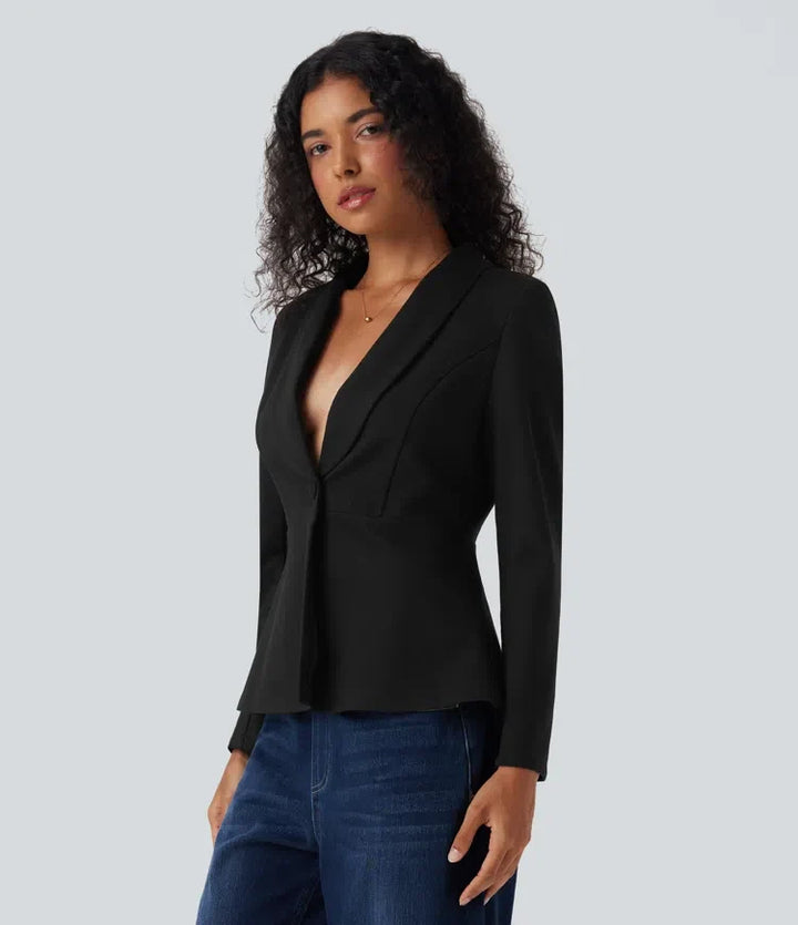 Shawl Collar Long Sleeve Work Blazer
