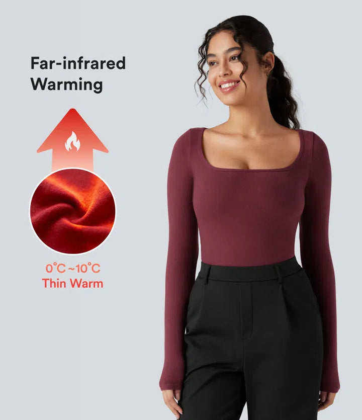 Halara HeatCore Scoop Neck Long Sleeve Work Warming T-Shirt