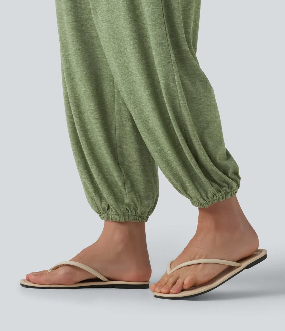 Crisscross Backless Sleeveless Built-in Bra Heathered Casual Jumpsuit with Pockets-Easy Peezy