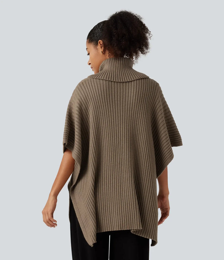 High Neck Batwing Half Sleeve Casual Jumper