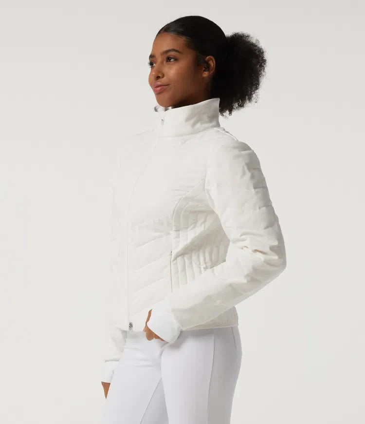 PuffFlex High Neck Long Sleeve Quilted Casual Padded Jacket with Pockets and Thumbholes