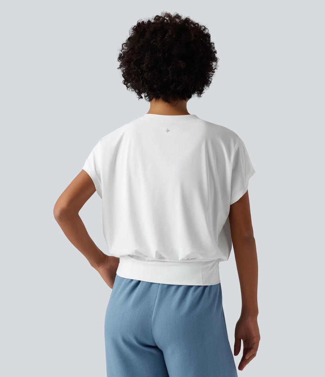 V Neck Short Sleeve Oversized InstantCool Quick Dry Yoga Sports Top