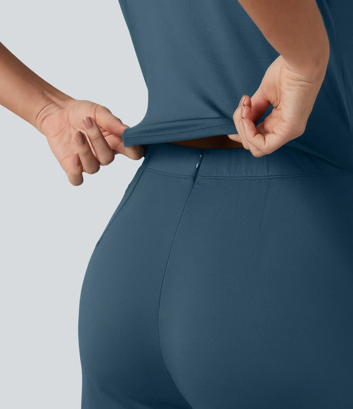 V Neck Sleeveless Work Jumpsuit with Pockets-Easy Peezy Edition