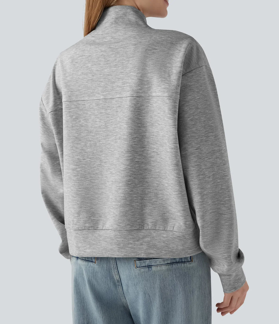 V-neck Long Sleeve Button Fly Casual Sweatshirt with Pockets