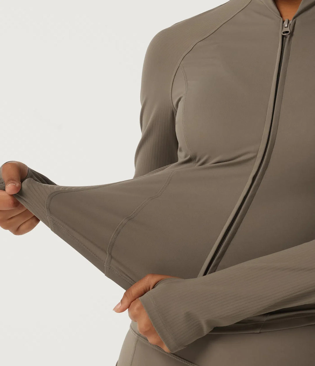 Halara UltraSculpt Mock Neck Long Sleeve Yoga Curvy Jacket with Thumbholes and Pockets