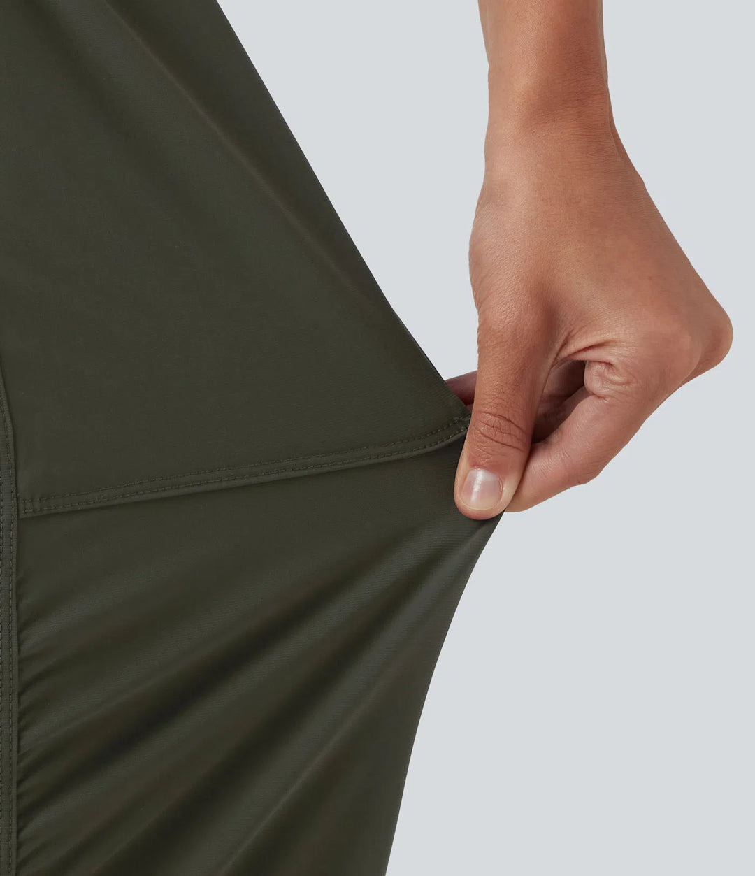 Mid Rise Drawstring Ruched Tapered Quick Dry InstantCool Running Joggers with Pockets-UPF40+