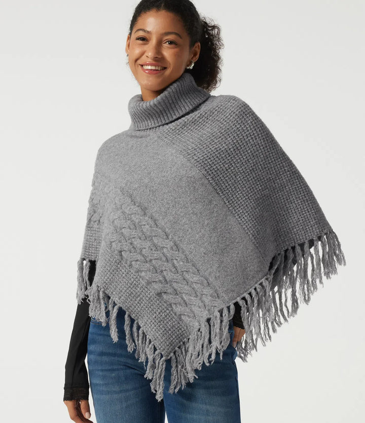 High Neck Fringe Hem Casual Jumper