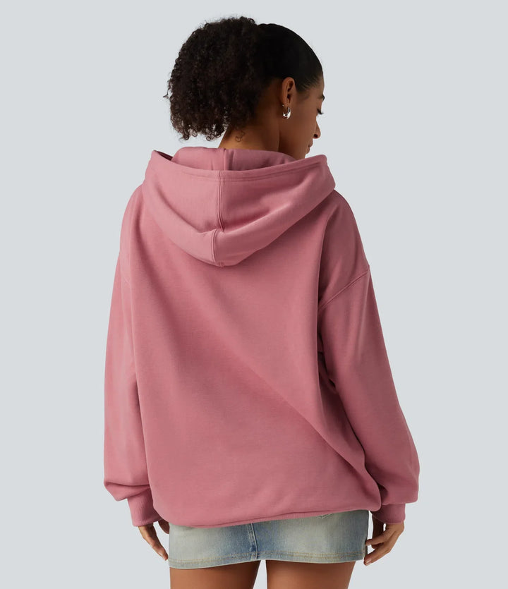 Hooded Long Sleeve Fleece Casual Sweatshirt