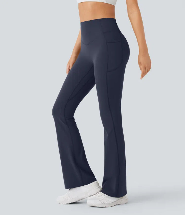 Halara UltraSculpt High Waisted Scrunch Butt Lifting Tummy Control Pocket Shaping Yoga Bootcut Leggings
