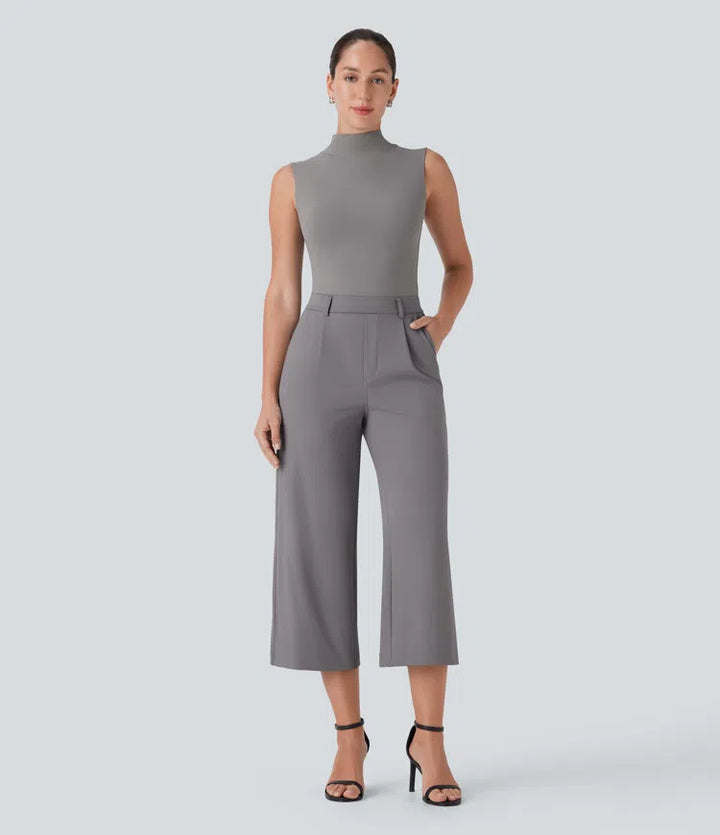 Halara Flex DayStretch High Waisted Side Pocket Straight Leg Capri Work Trousers