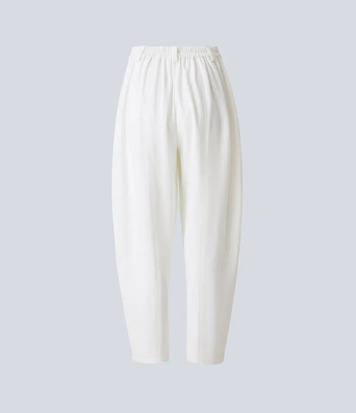 Mid Rise Pocket Barrel Leg Work Trousers