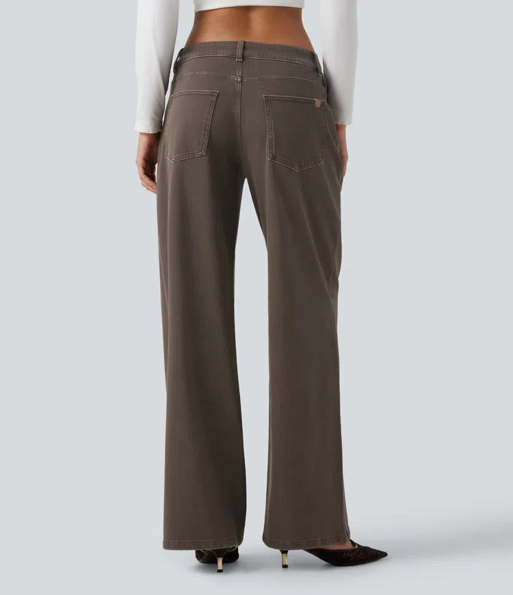 Halara Flex Low Rise Wide Leg Casual Jeans with Pockets