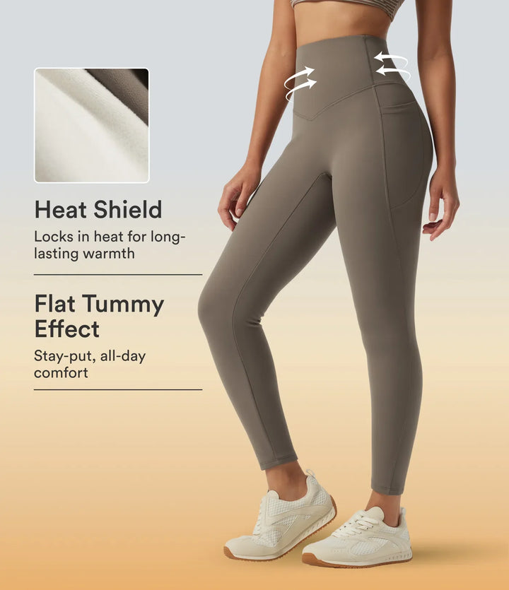 Halara UltraSculpt High Waisted Tummy Control Skinny Fleece Training Leggings with Pockets