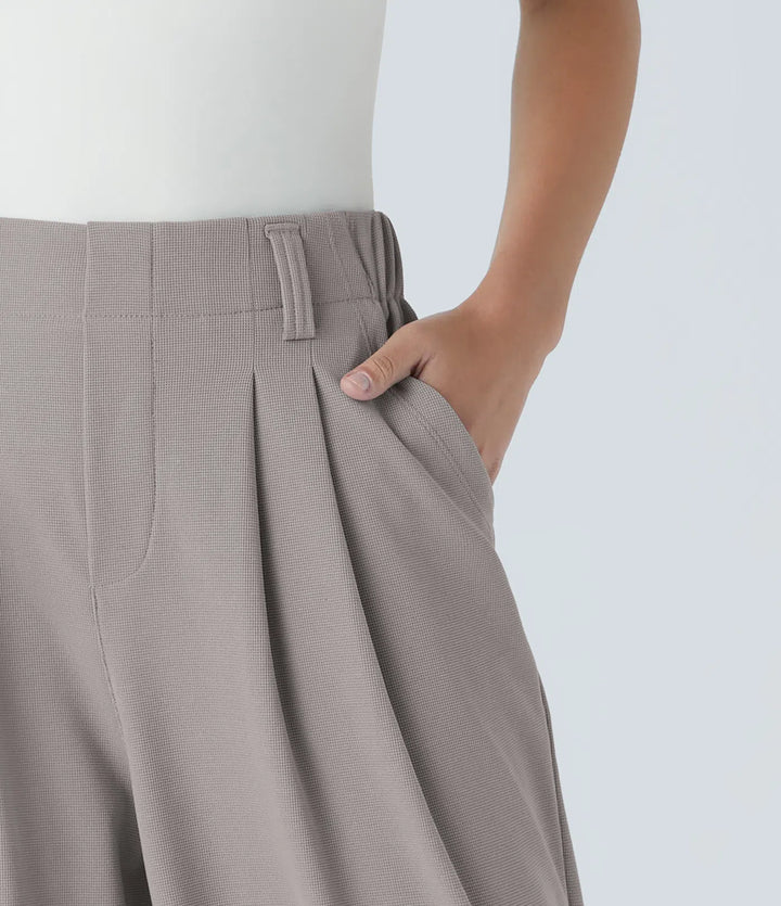 Halara Flex High Waisted Pocket Wide Leg Waffle Work Trousers