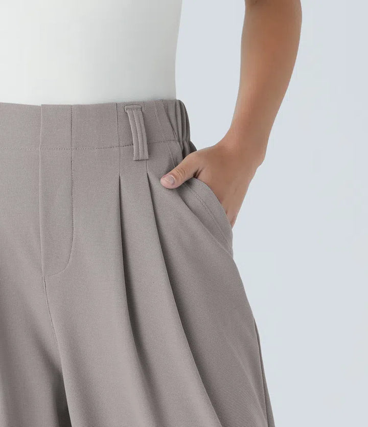Halara Flex High Waisted Pocket Wide Leg Waffle Work Trousers