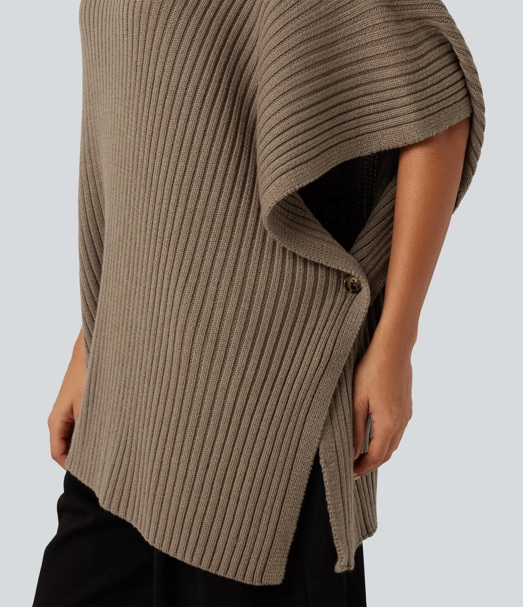 High Neck Batwing Half Sleeve Casual Jumper