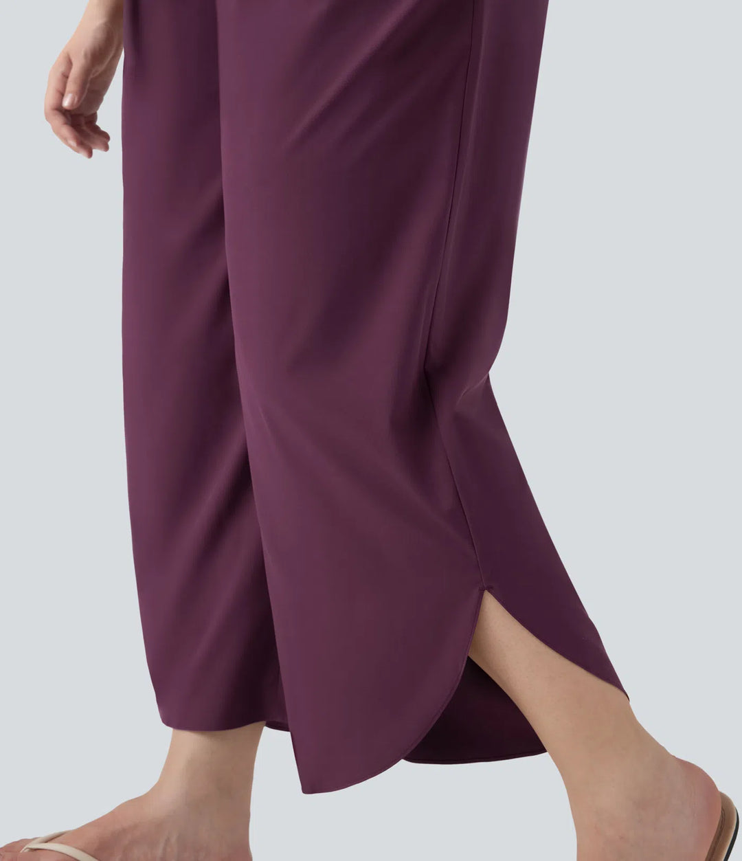 Plus Size Breezeful High Waisted Tummy Control Hem Quick Dry Trousers with Pockets