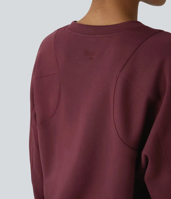 SpacerTek Round Neck Raglan Sleeve Solid Casual Sweatshirt