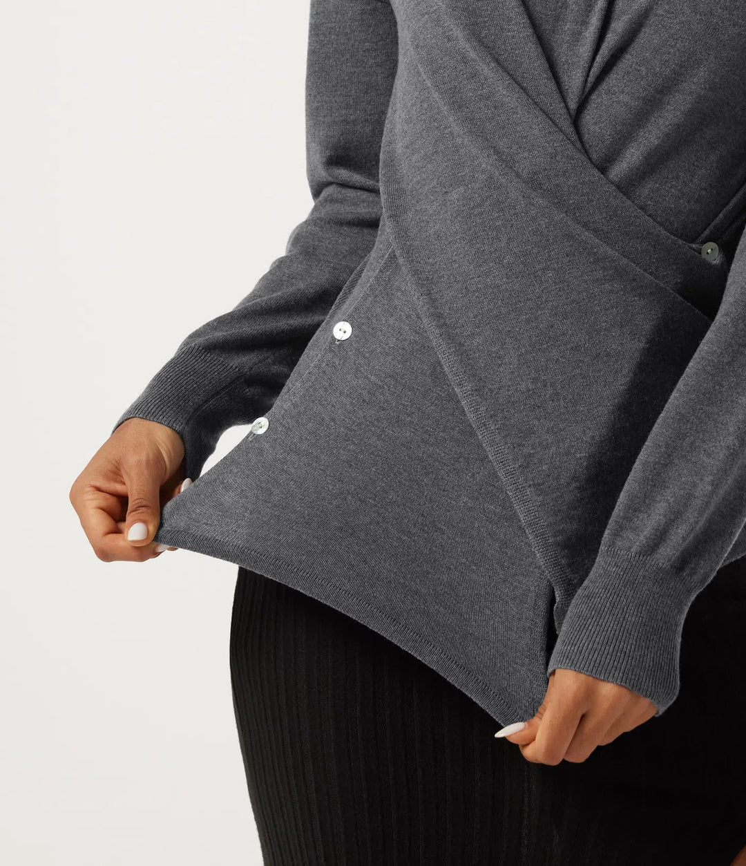 Boat Neck Long Sleeve Asymmetric Casual Jumper