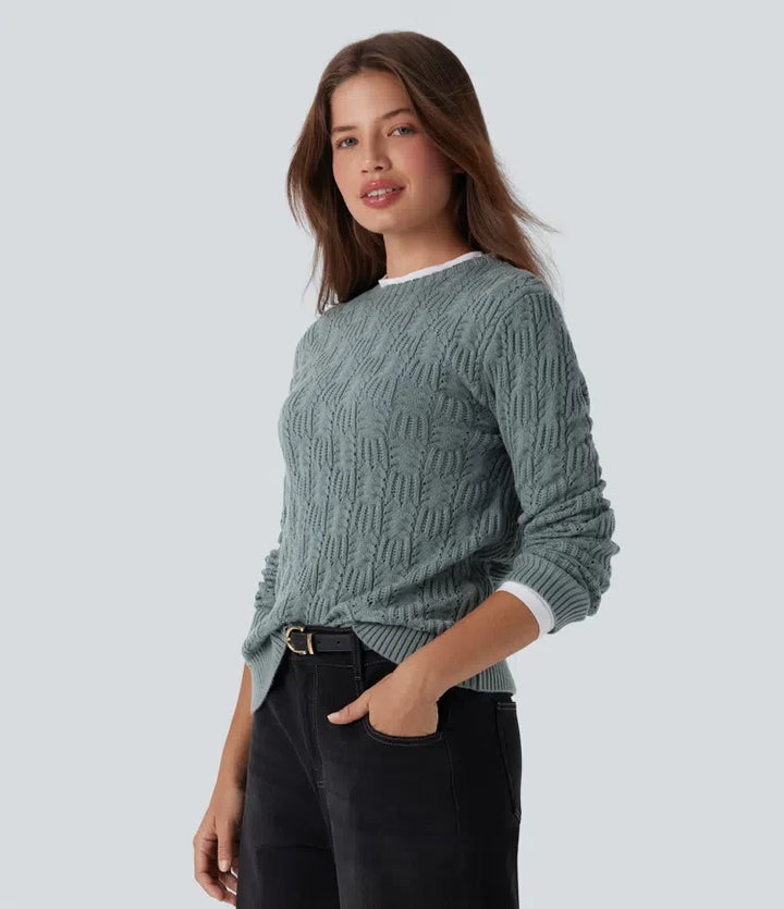 Round Neck Long Sleeve Casual Jumper