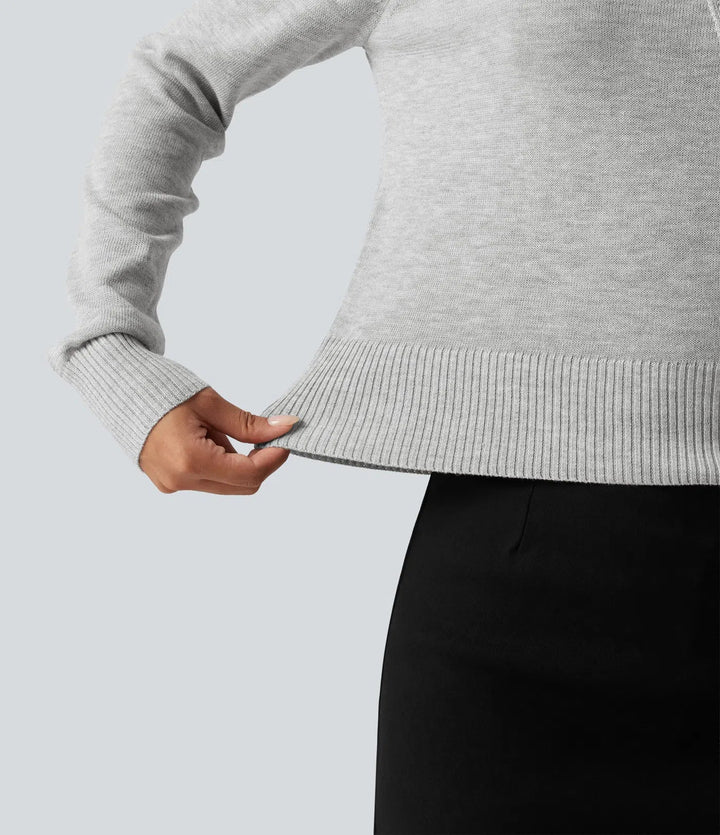 Scarf Tie Long Sleeve Casual Jumper