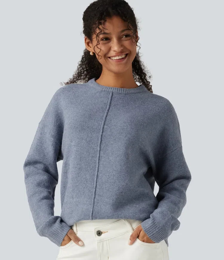 Round Neck Long Sleeve Work Jumper