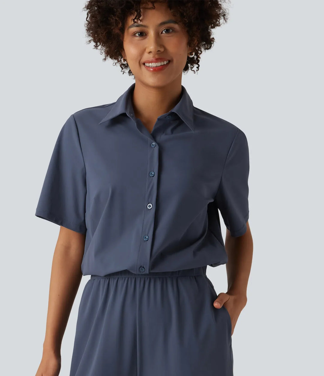 Short Sleeve Work Jumpsuit with Pockets-Easy Pezzy Edition