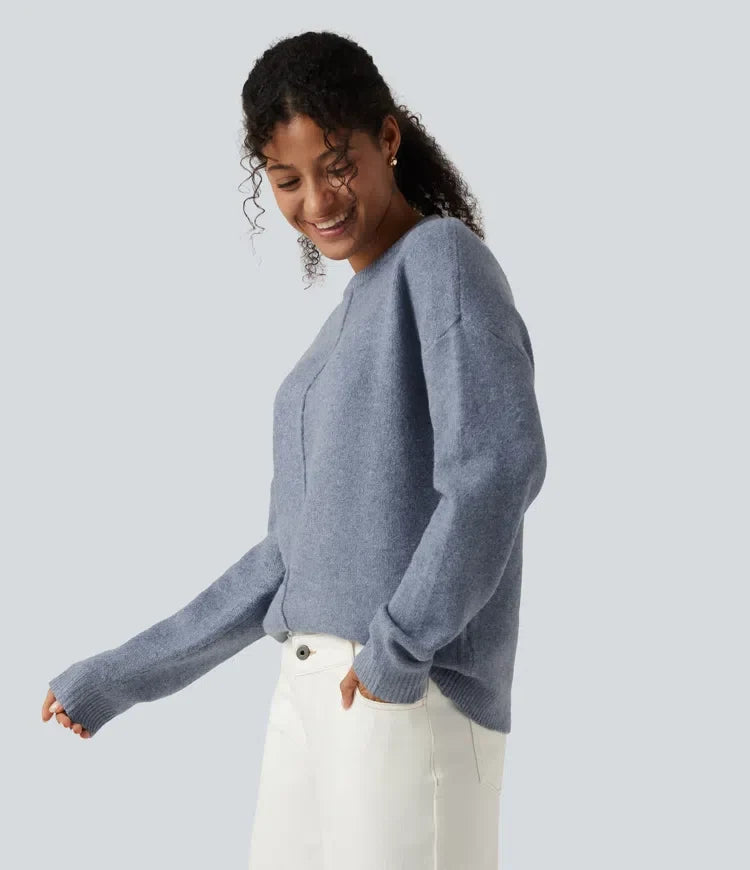 Round Neck Long Sleeve Work Jumper