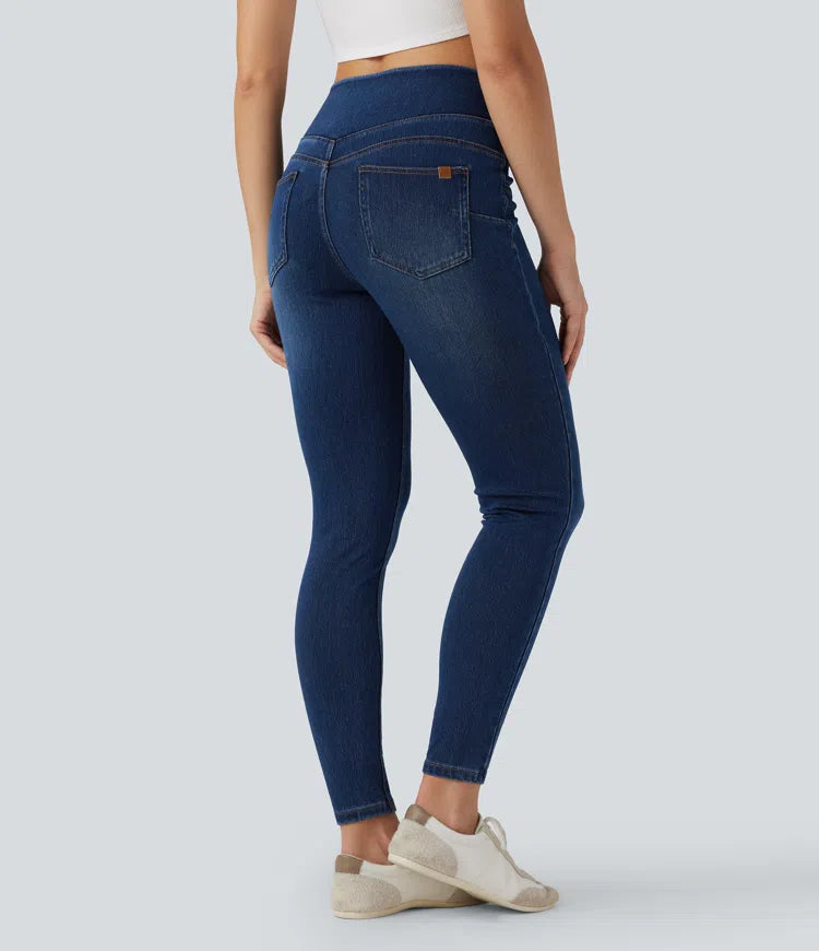 Halara Flex High Waisted Denim Casual Skinny 7/8 Leggings with Pockets