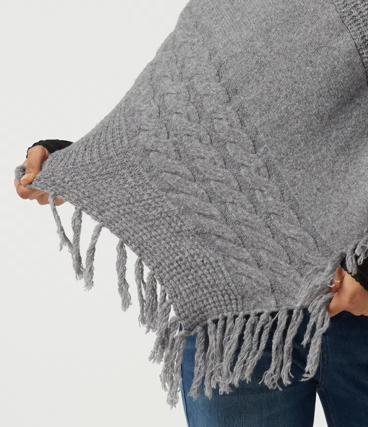 High Neck Fringe Hem Casual Jumper