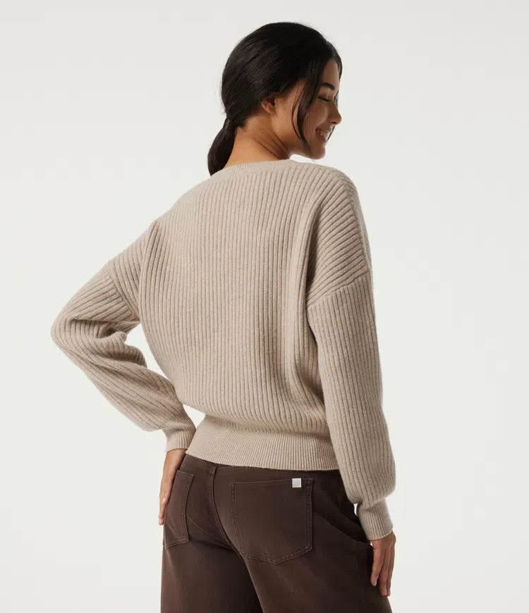 V Neck Dropped Shoulder Long Sleeve Casual Jumper