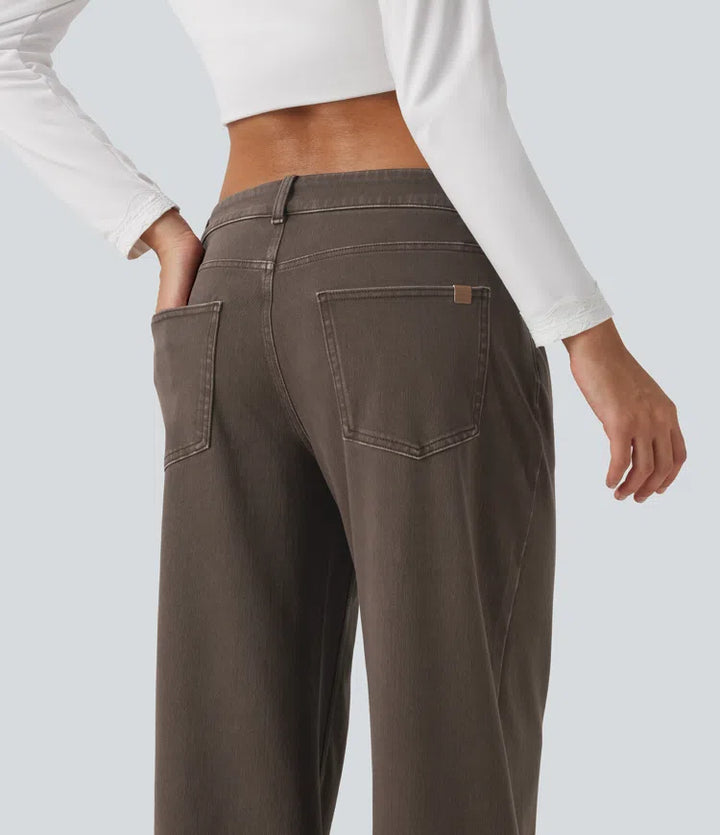 Halara Flex Low Rise Wide Leg Casual Jeans with Pockets