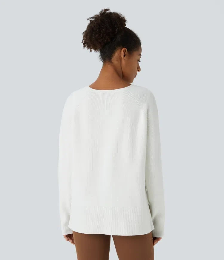 V Neck Long Sleeve Casual Jumper
