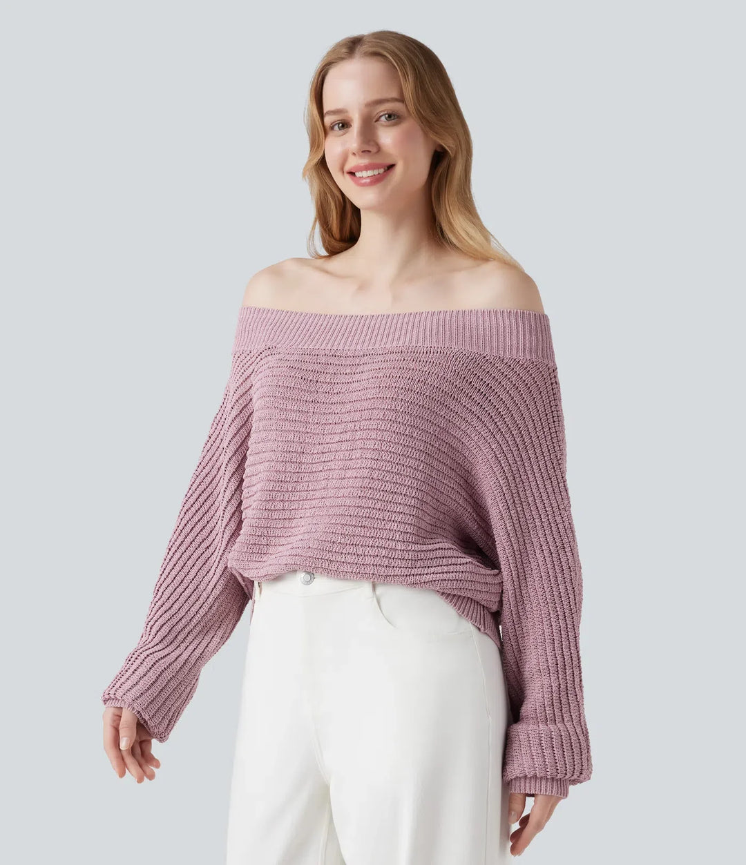 Off Shoulder Long Sleeve Casual Jumper
