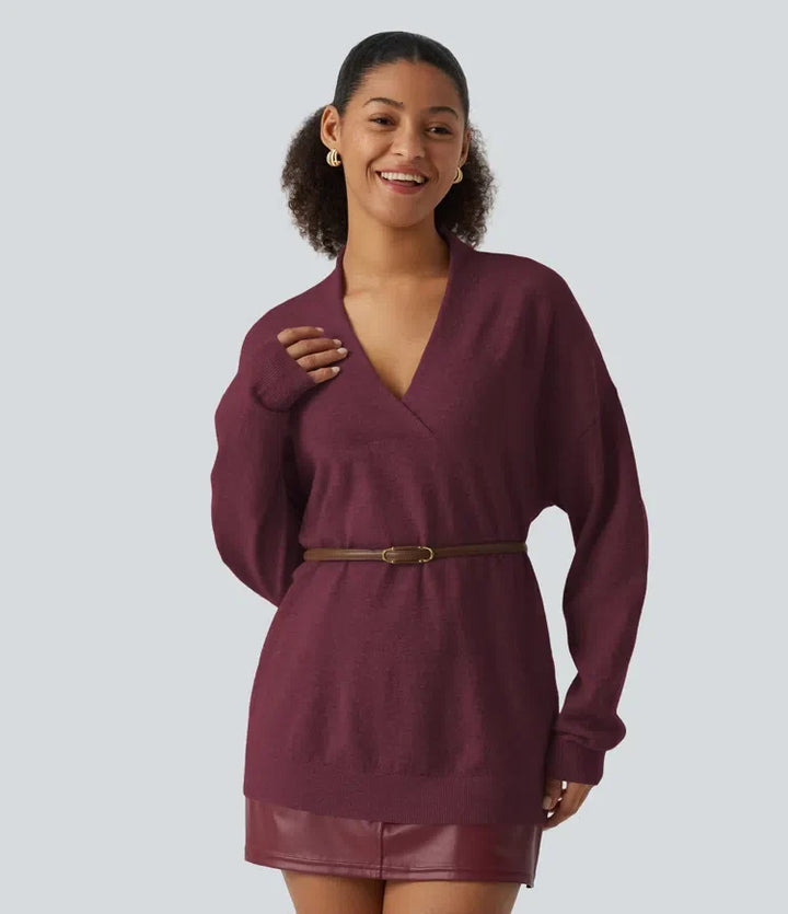 V Neck Long Sleeve Work Jumper