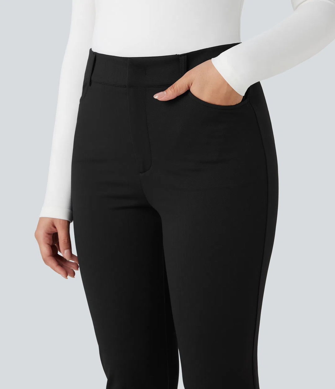 Halara Flex High-waisted Skinny Herringbone Work Trousers with Pockets