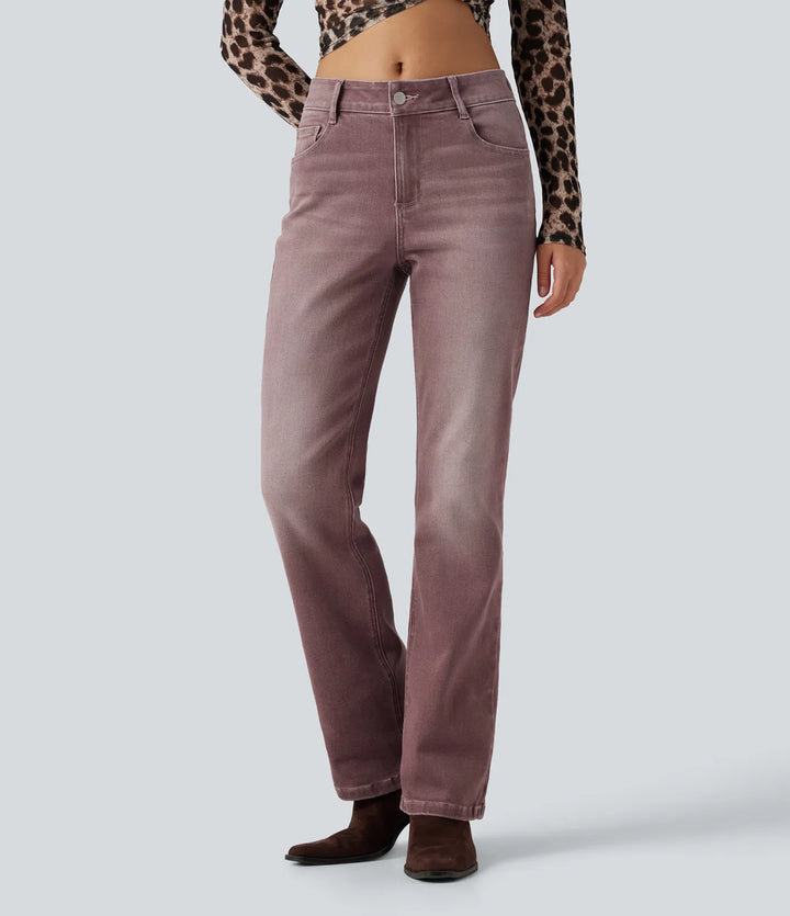Low Rise Bootcut colourful Casual Jeans with Pockets
