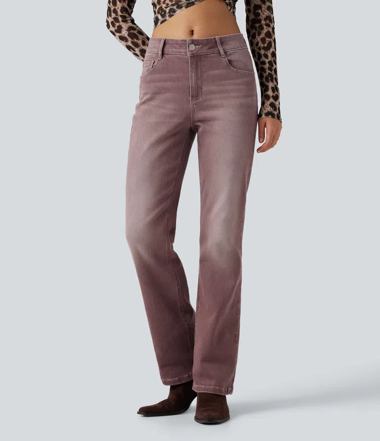Low Rise Bootcut colourful Casual Jeans with Pockets