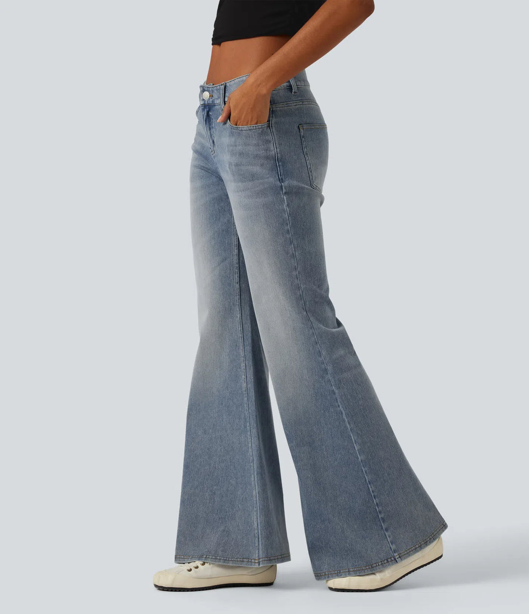 Halara Flex Low Rise Flare Casual Jeans with Pockets