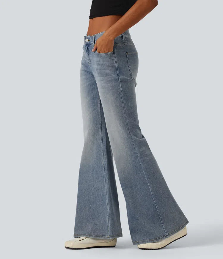 Halara Flex Low Rise Flare Casual Jeans with Pockets