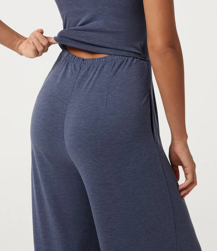 U-Neck Sleeveless Built-in Bra Ruched Baggy Casual Jumpsuit with Pockets-Easy Peezy Edition