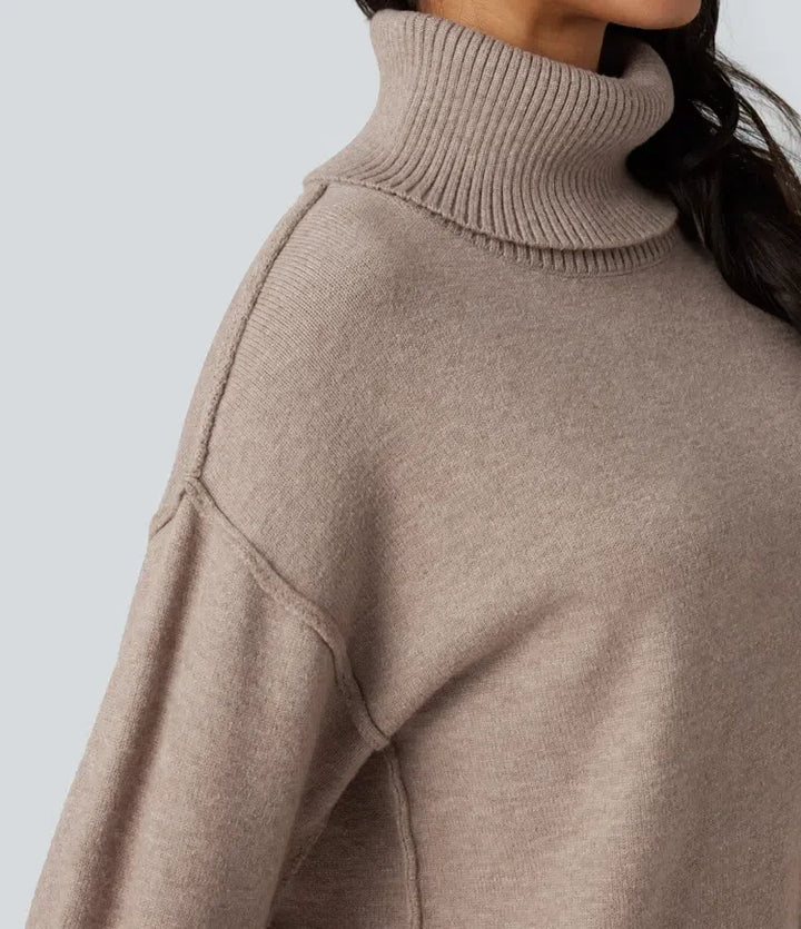 High Neck Long Sleeve Casual Jumper