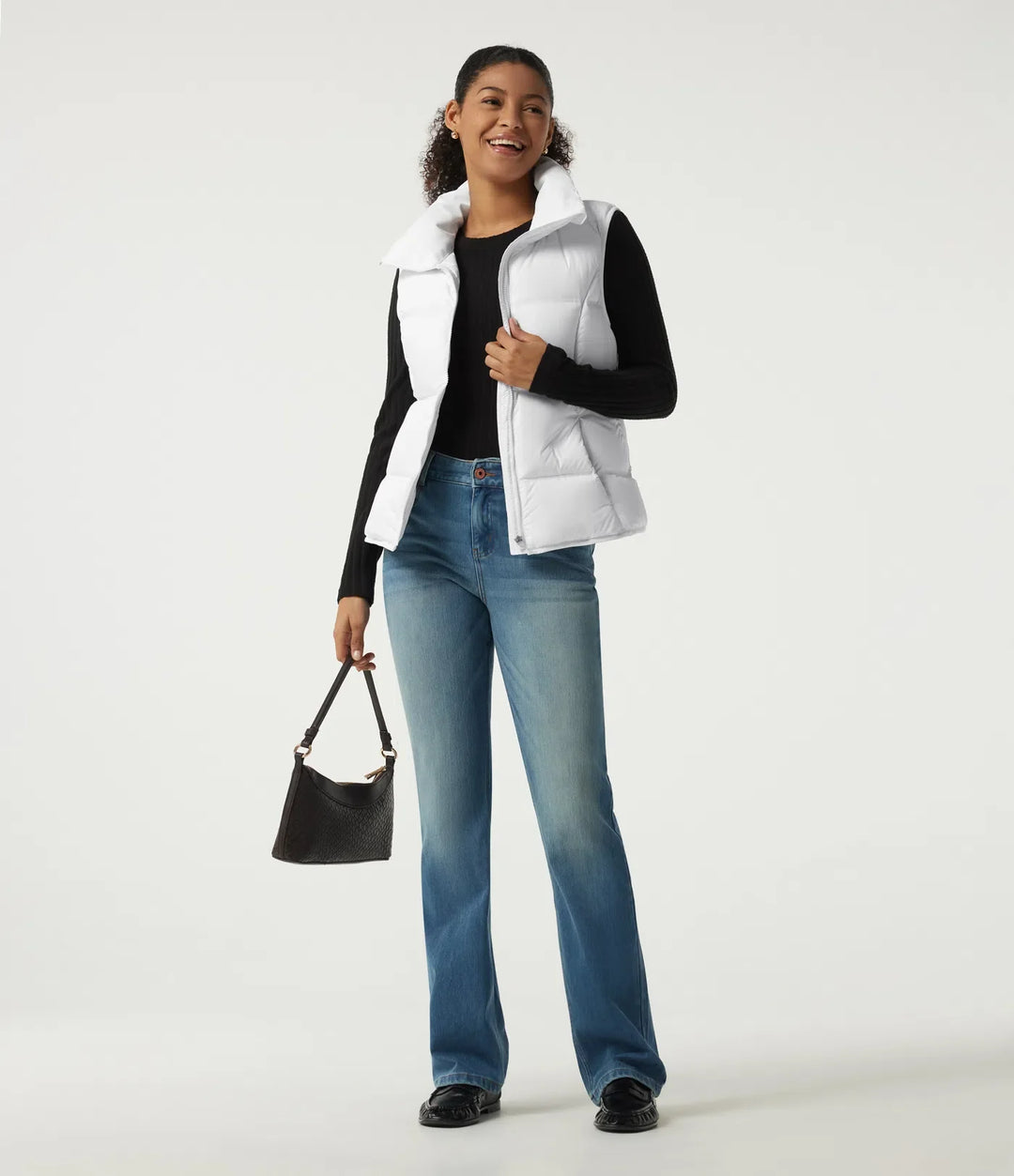 High Neck Quilted Puffer Casual Down Vest with Pockets