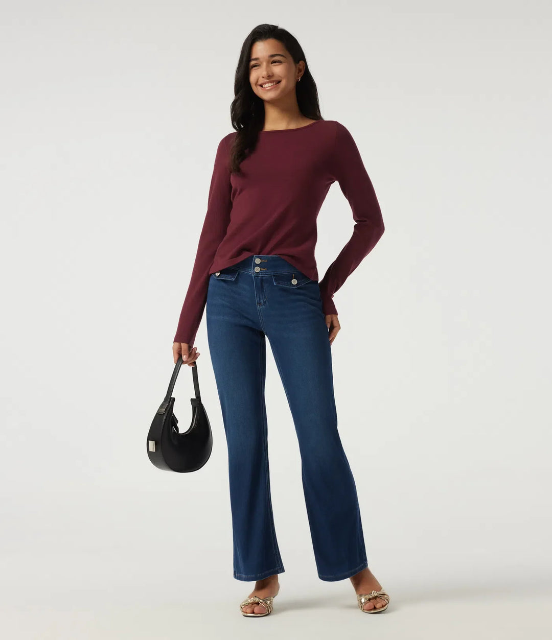 Boat Neck Long Sleeve Contrast Lace Cut Out Back Casual Jumper