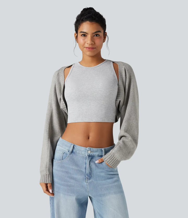 Reglan Long Sleeve Relaxed Fit Casual Jumper Shrug