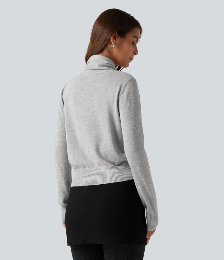 Scarf Tie Long Sleeve Casual Jumper