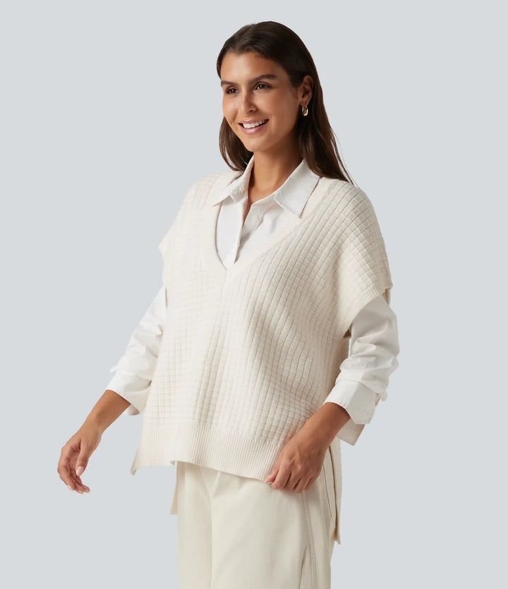 Deep V Neck Casual Jumper Vest